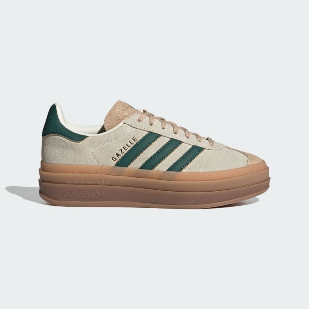 adidas Gazelle Platform Sneakers - Cream, Green, Tan
